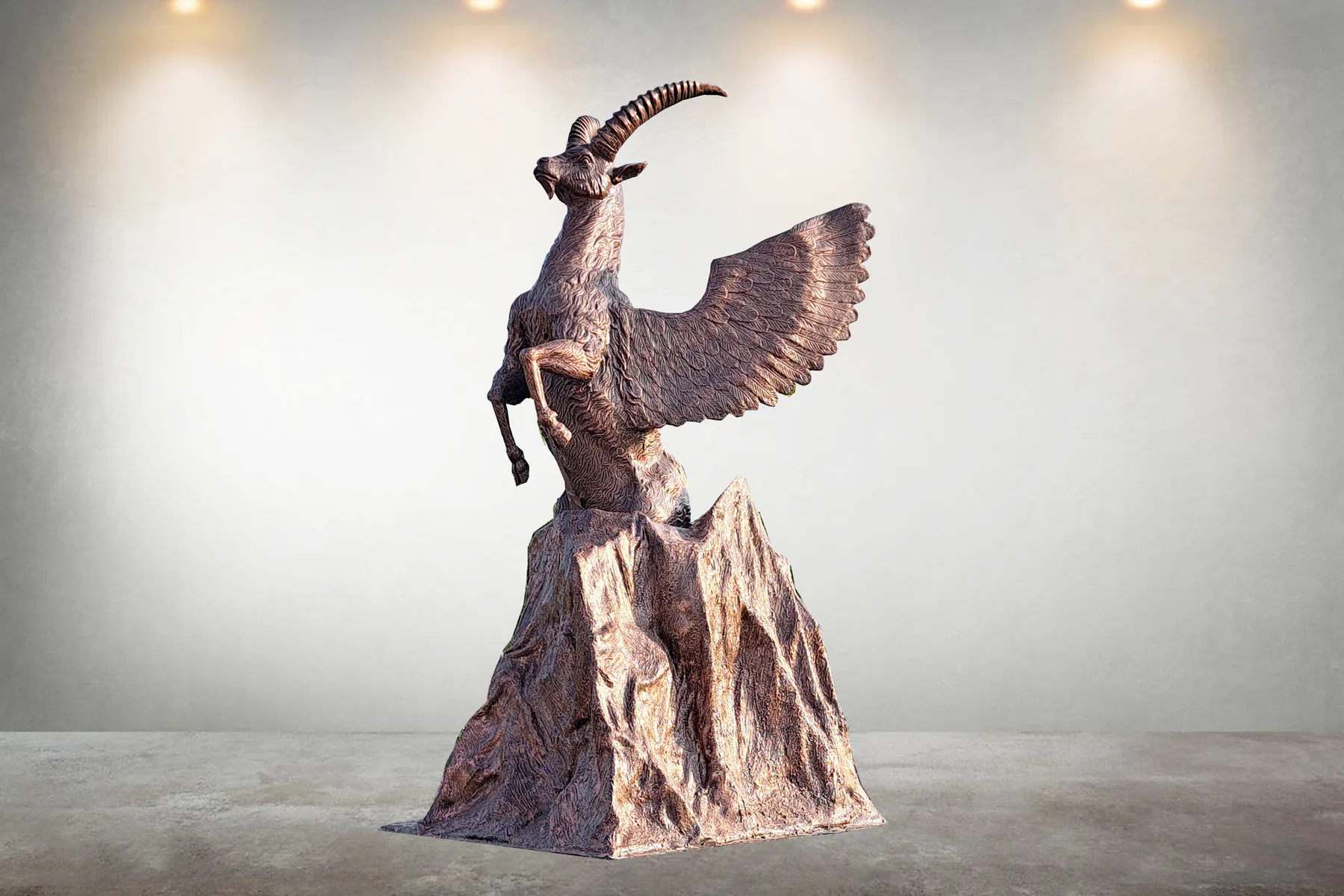 Majestic Ibex animal sculpture