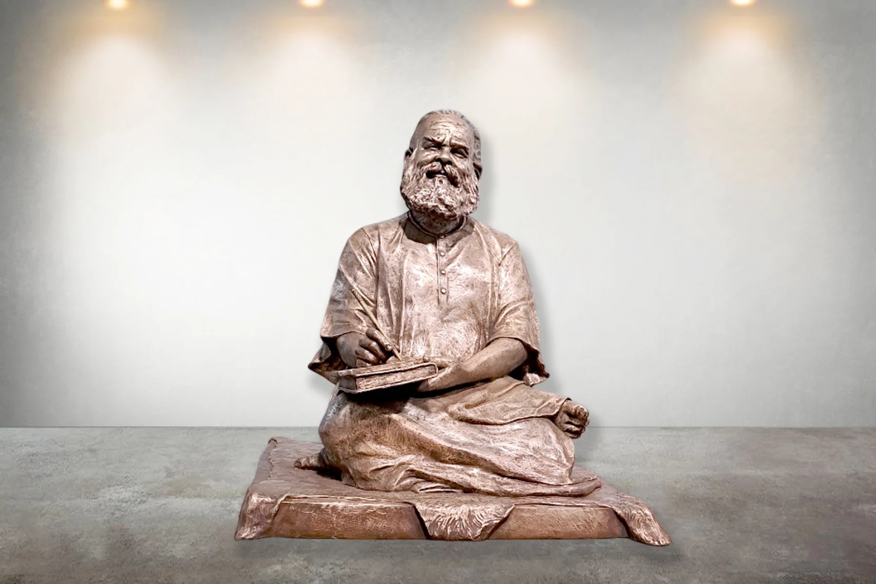 Sage in reflection literary sculpture