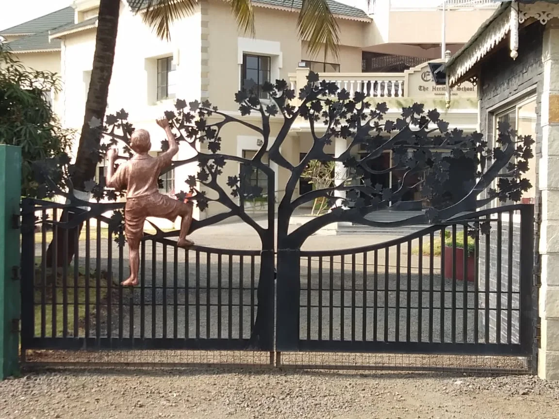 Outdoor artistic gate installation by Raj Artisan